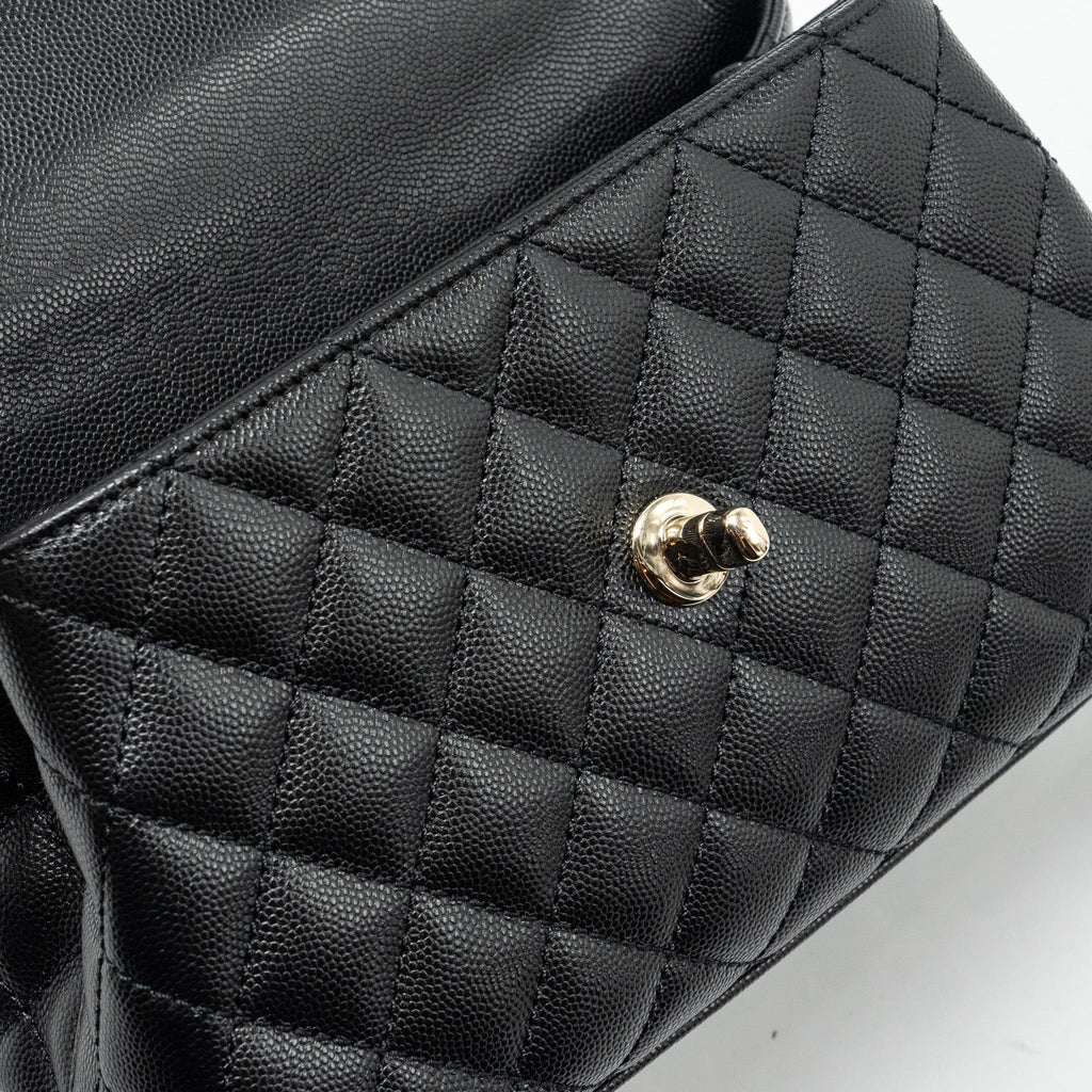 Chanel Small Coco Handle Caviar black L (microchip)