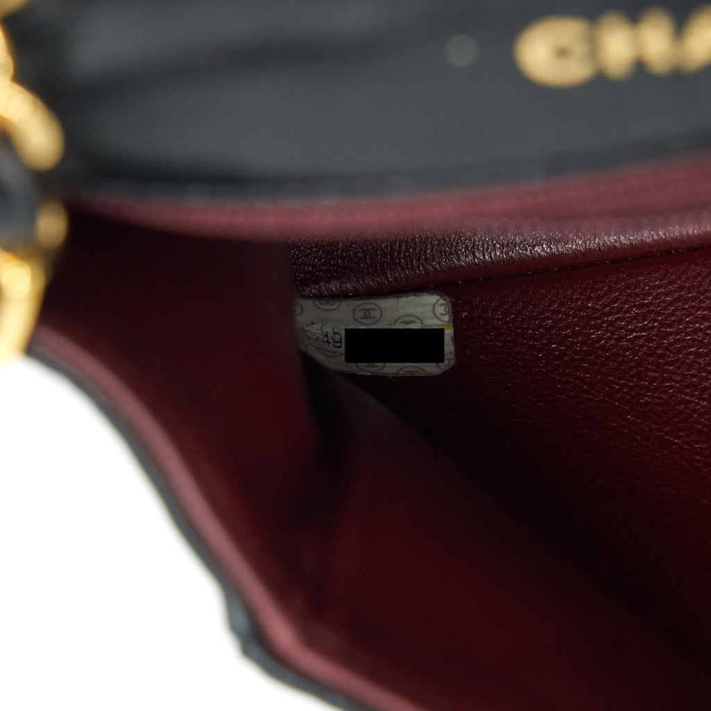 Chanel Vintage Mini Square Flap Bag Lambskin Black