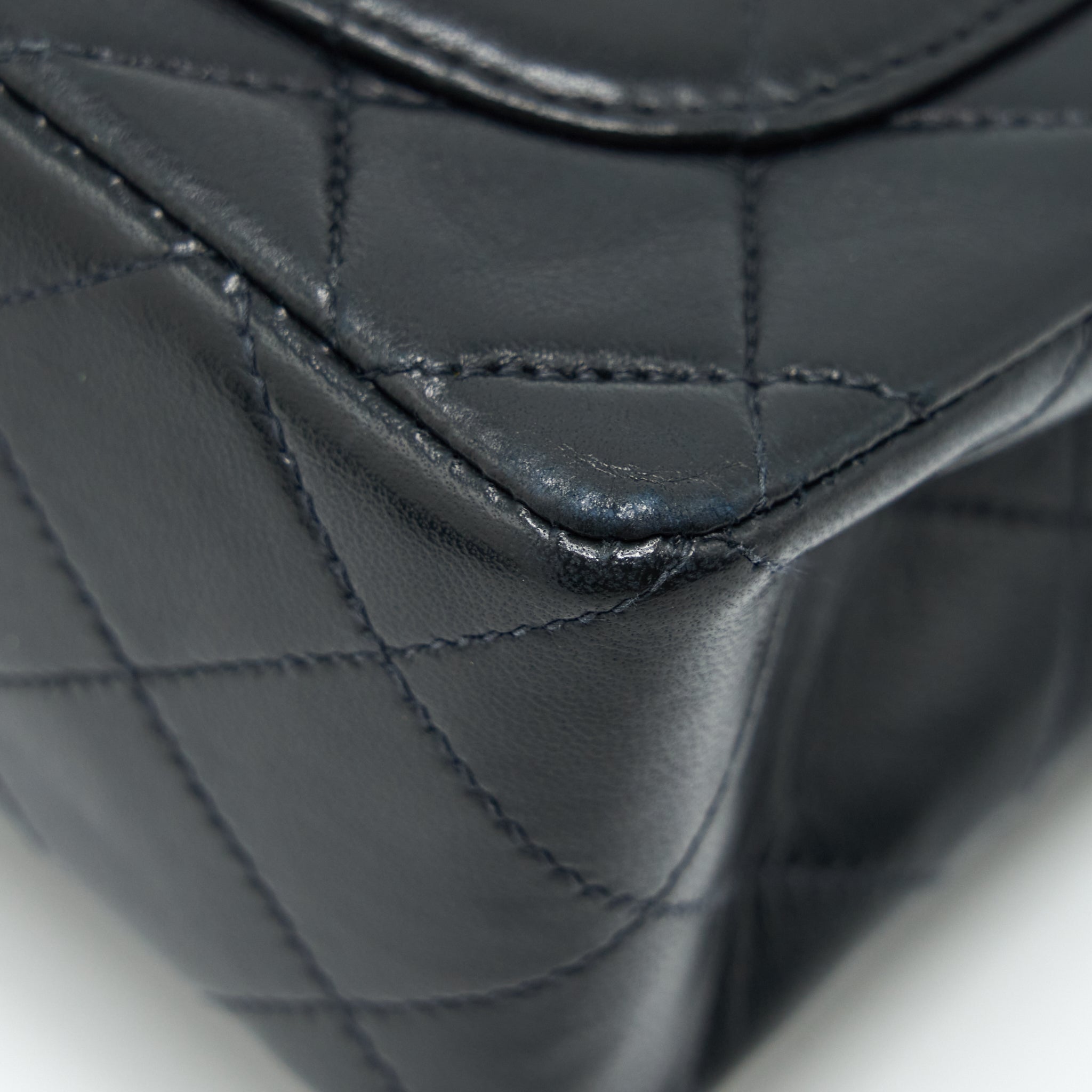Chanel Vintage Mini Square Flap Bag Lambskin Black