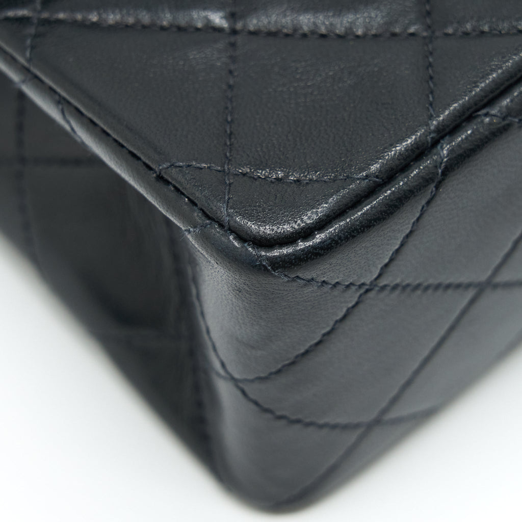 Chanel Vintage Mini Square Flap Bag Lambskin Black