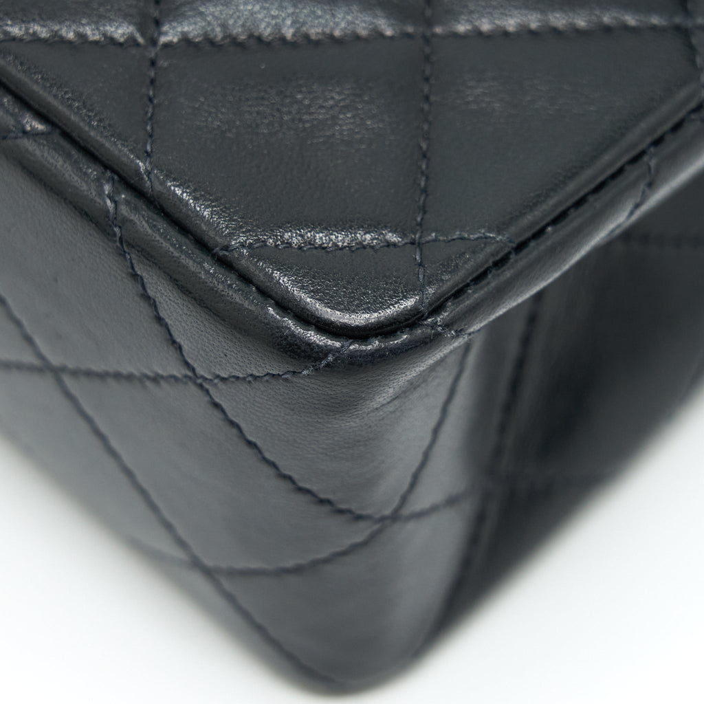 Chanel Vintage Mini Square Flap Bag Lambskin Black