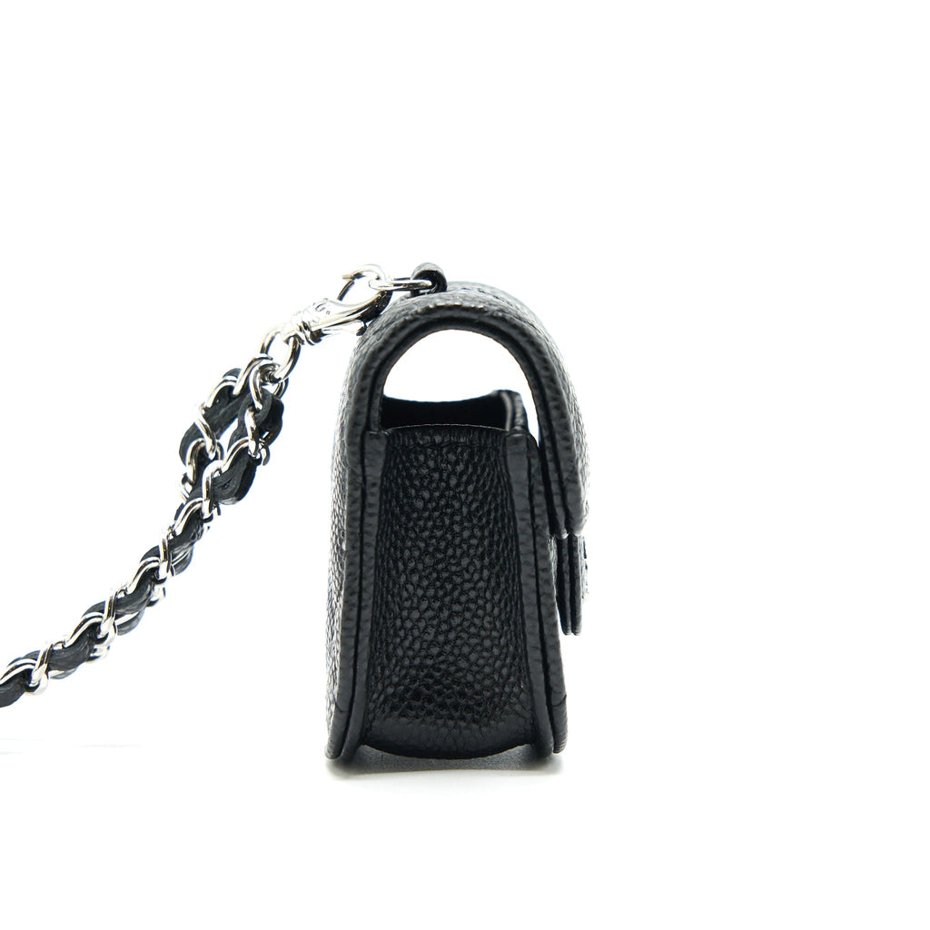 Chanel AirPods Case With Chain Caviar Black