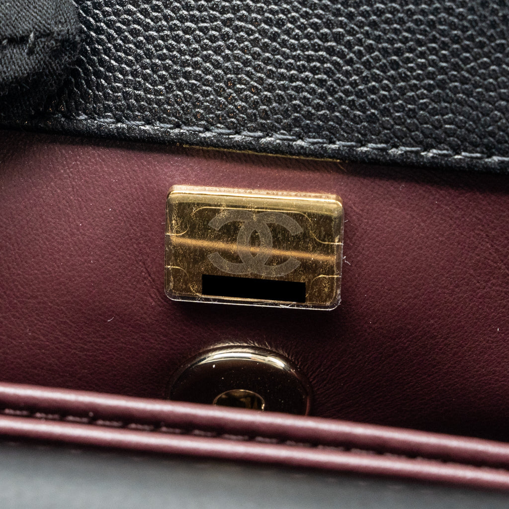 Chanel Small Coco Handle Caviar black L (microchip)