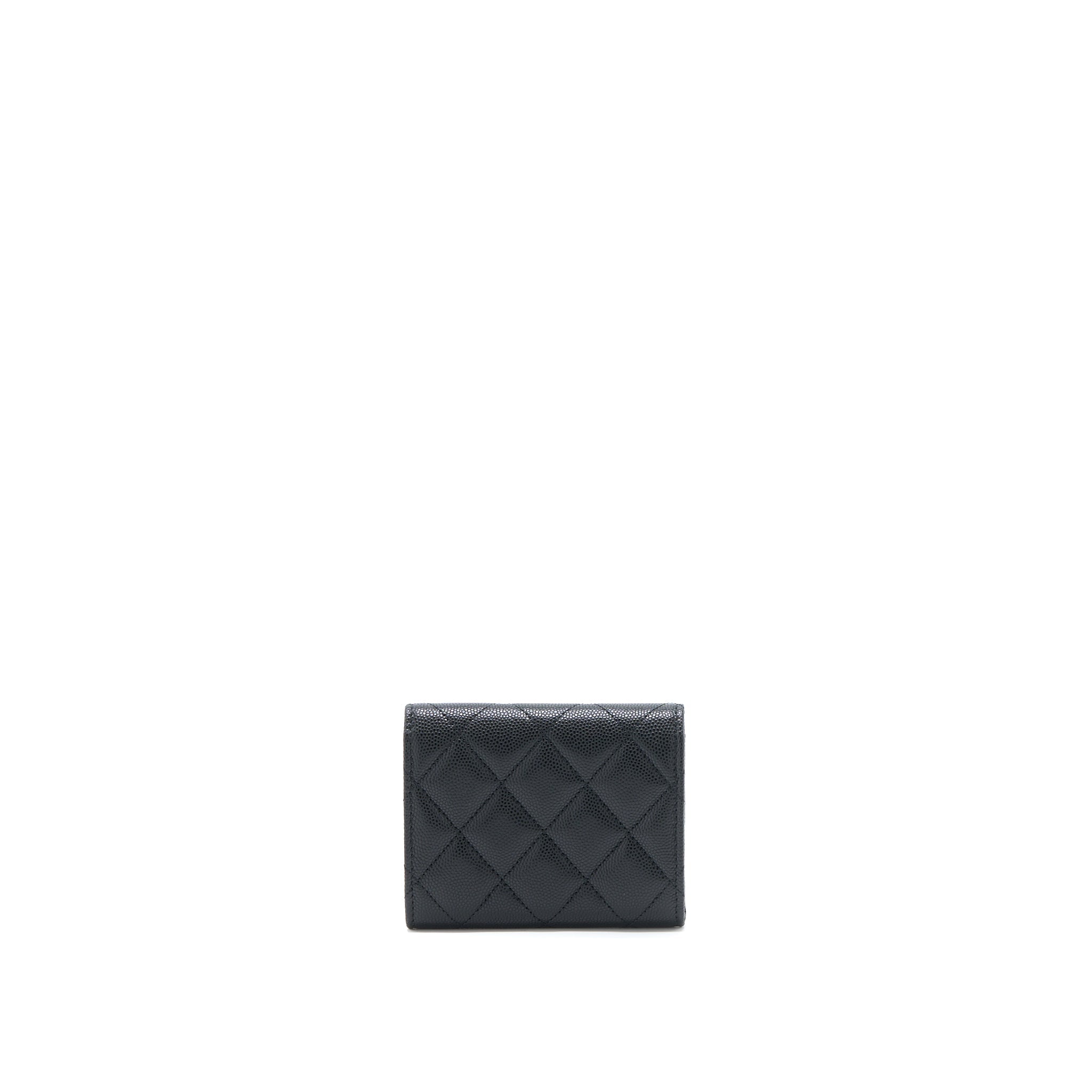 Chanel 23P Detailed CC logo Flap Card Holder Caviar Black L (Microchip)