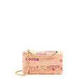 Chanel Vintage Coco Medium Classic Flap Bag Fabric Pink