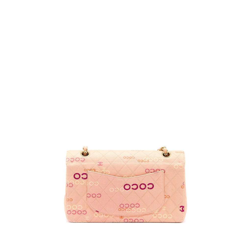 Chanel Vintage Coco Medium Classic Flap Bag Fabric Pink