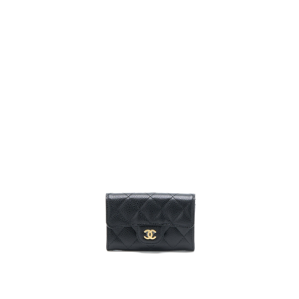 Chanel Classic Quilted Flap Card Holder Caviar Black  (Microchip)