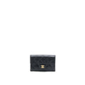 Chanel Classic Quilted Flap Card Holder Caviar Black  (Microchip)