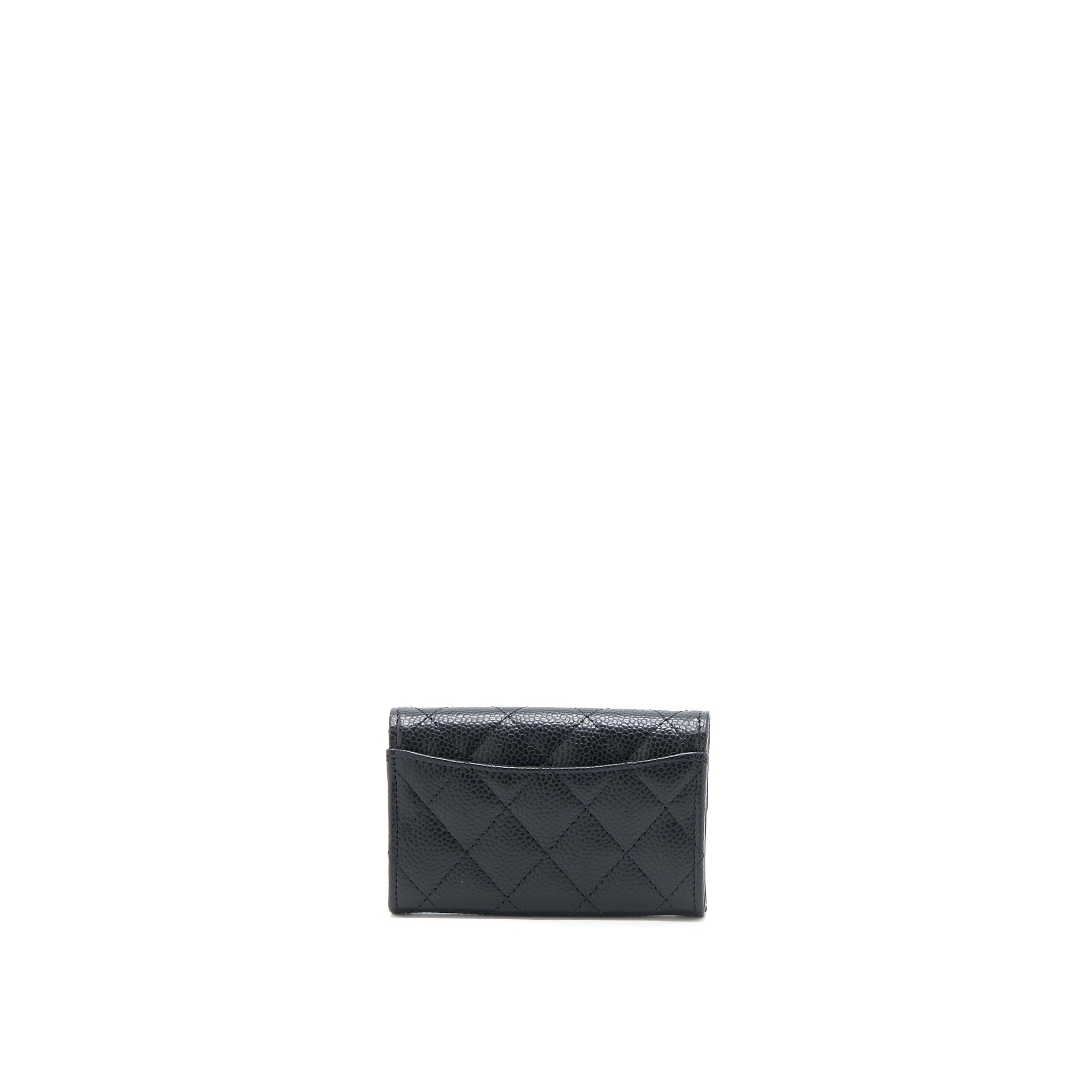 Chanel Classic Quilted Flap Card Holder Caviar Black  (Microchip)