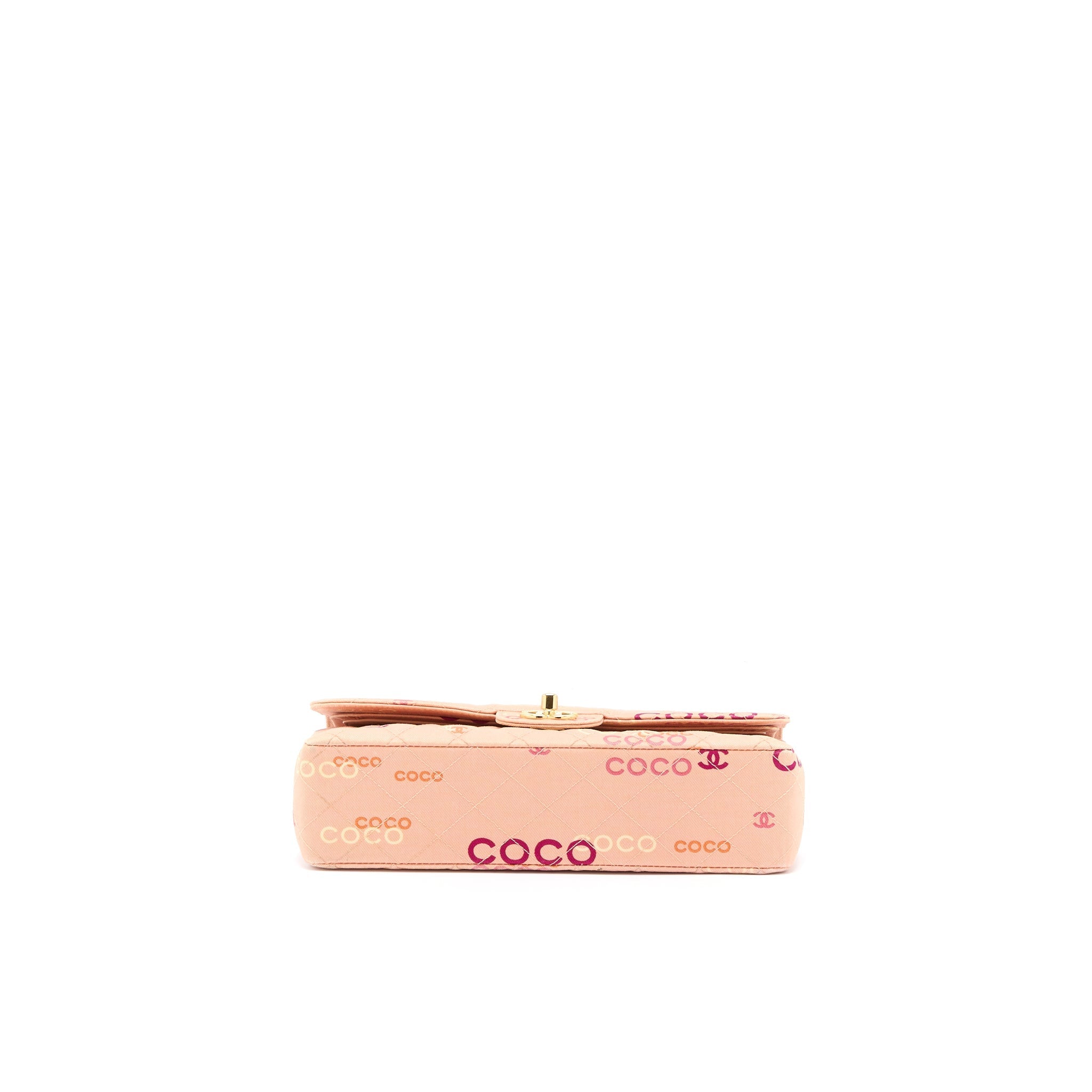 Chanel Vintage Coco Medium Classic Flap Bag Fabric Pink