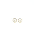 Chanel Round CC Logo Earrings Crystal Light Gold Tone