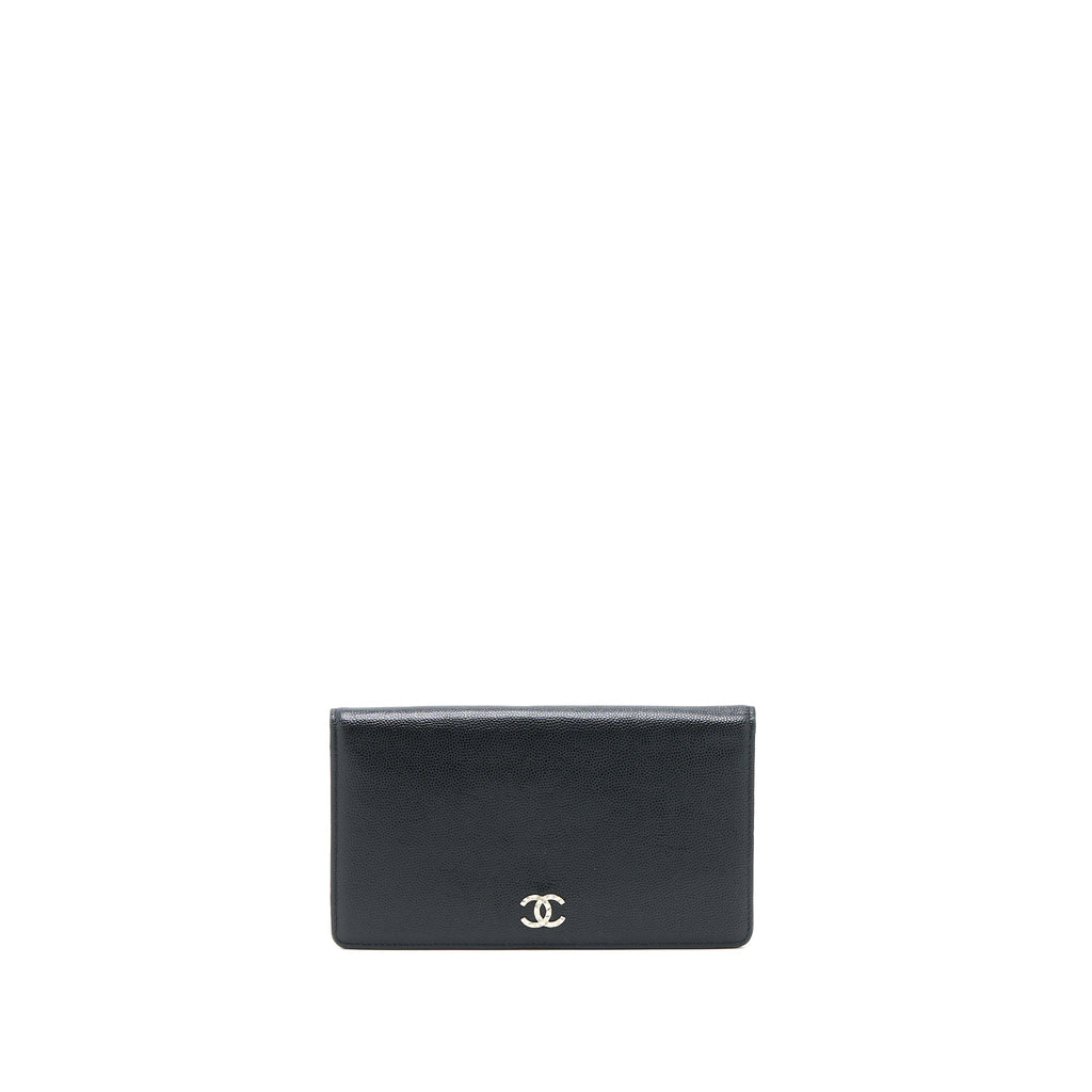 Chanel CC Logo Long Wallet Caviar Black