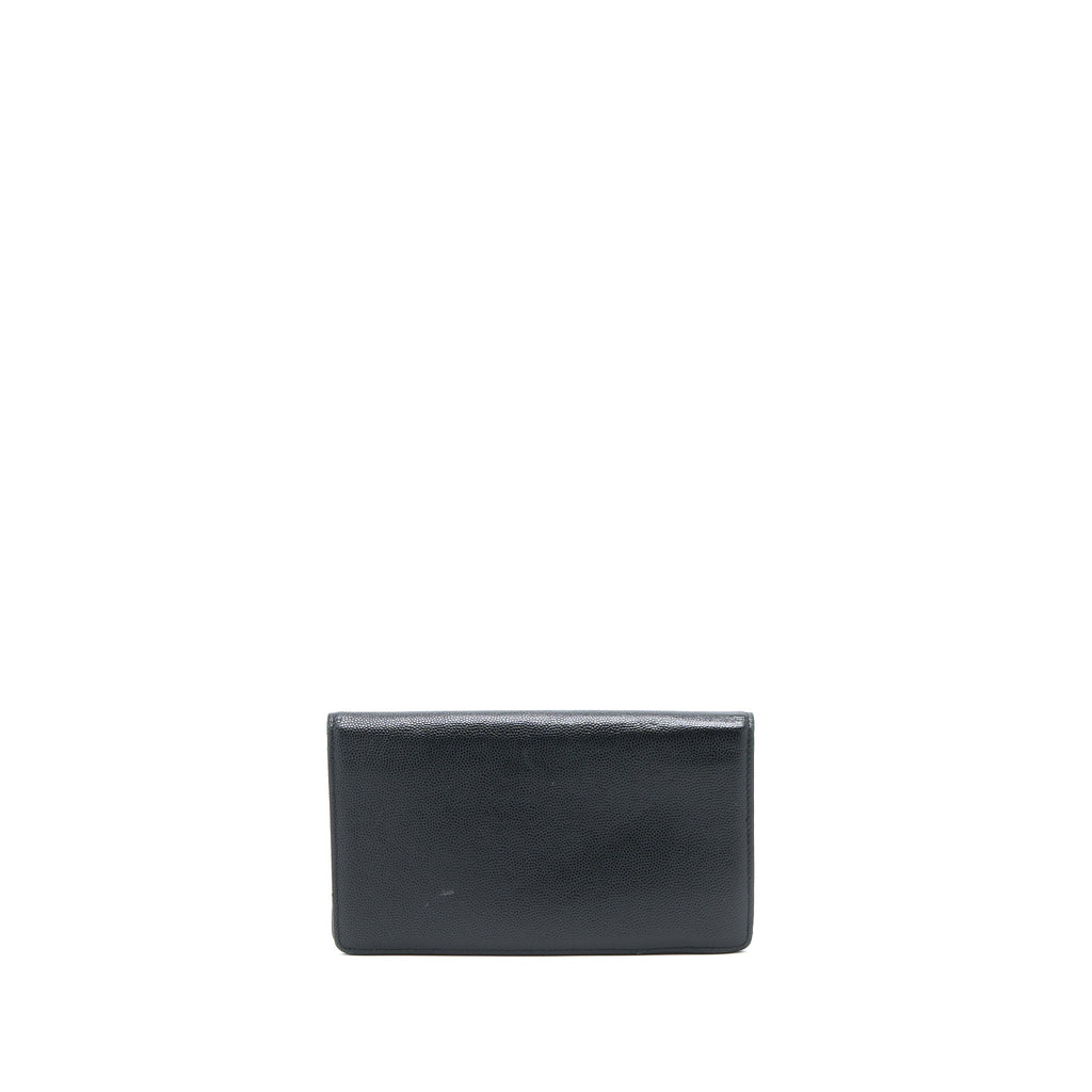 Chanel CC Logo Long Wallet Caviar Black