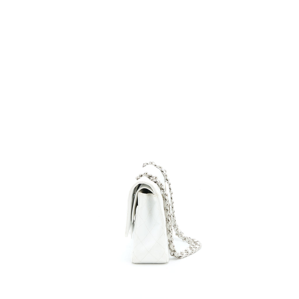 Chanel Medium Classic Flap Caviar White