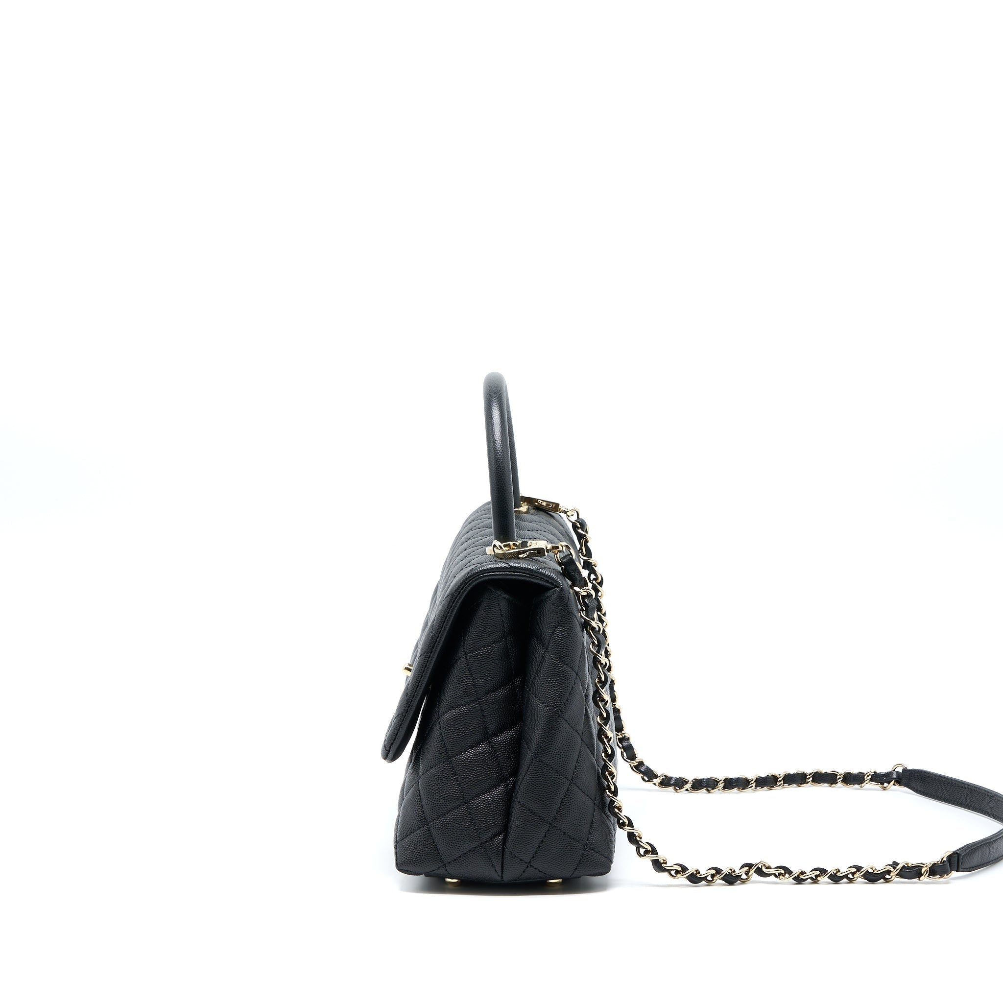 Chanel Medium Coco Handle Caviar Black L