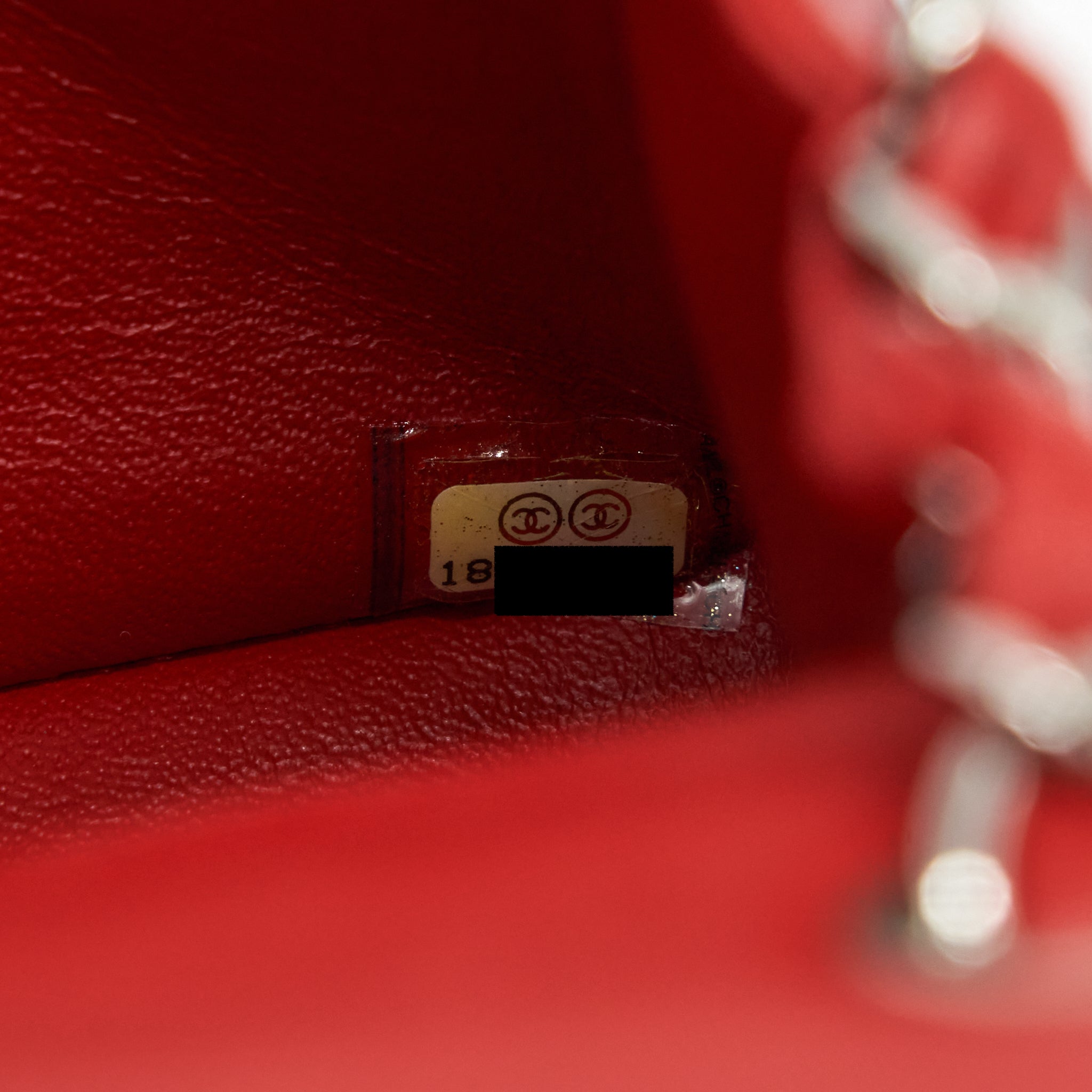 Chanel Mini Square Flap Bag Lambskin Red