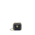 Chanel 21A Gold Crush Mini Vanity Case Calfskin Black Brushed