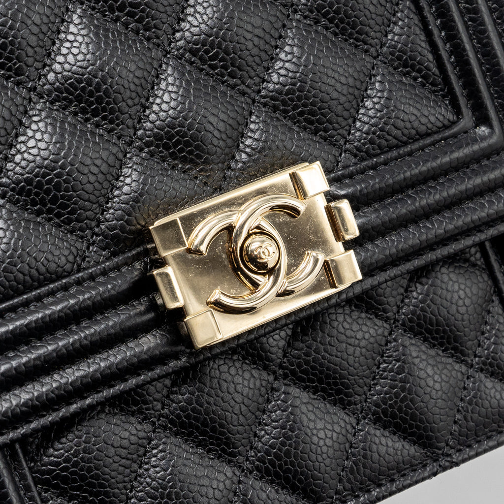 Chanel North South Boy Bag Caviar Black L