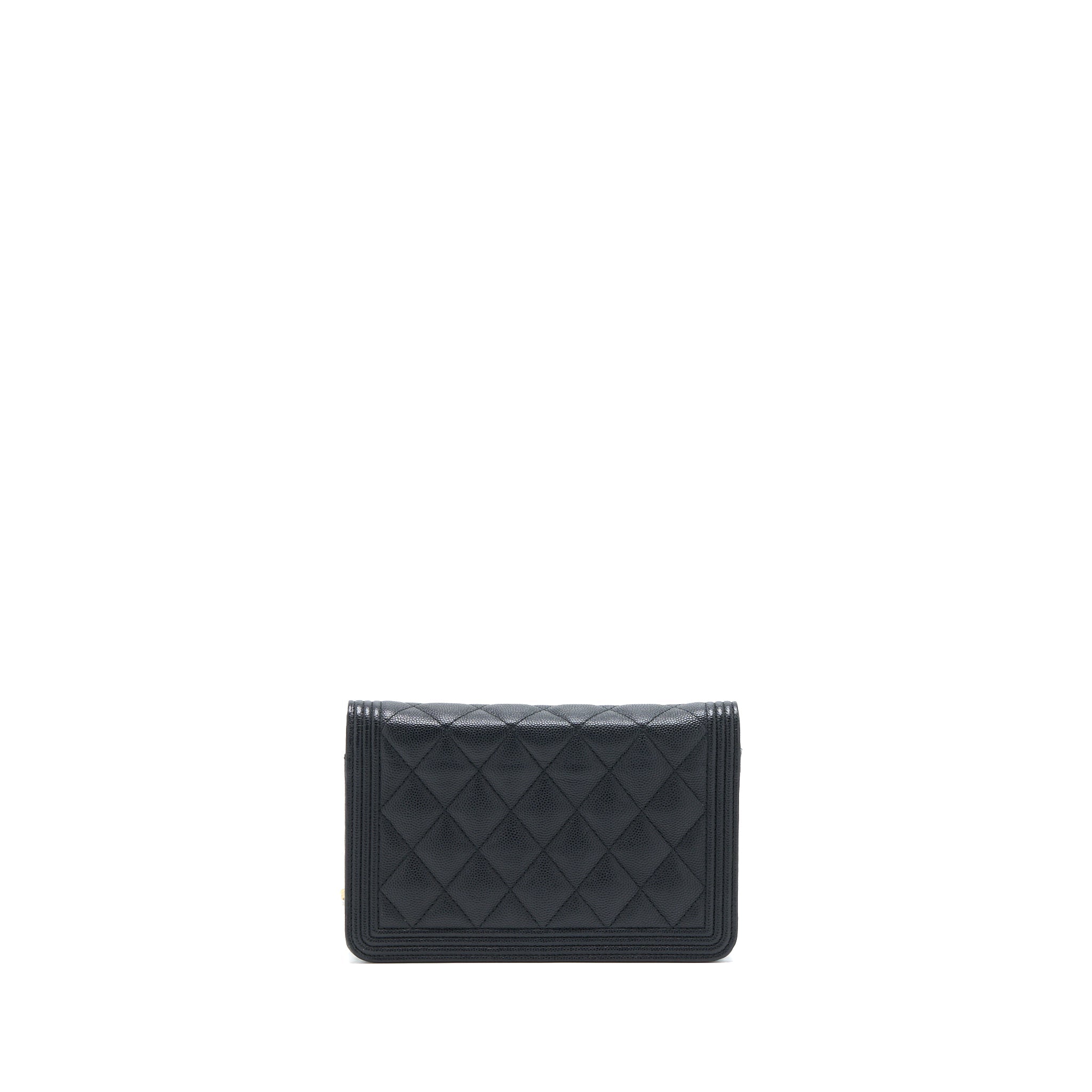 Chanel Classic Boy Wallet On Chain Caviar Black