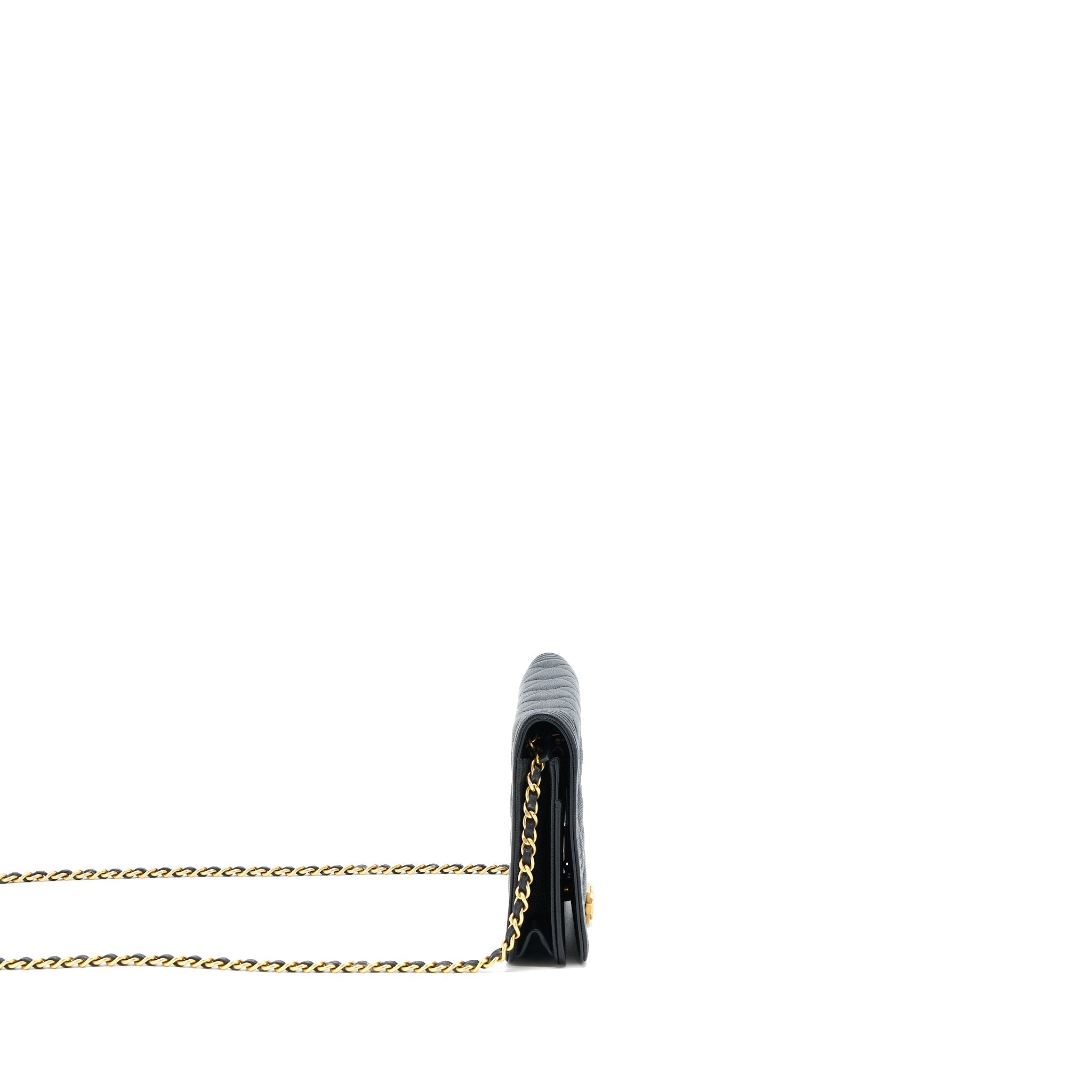 Chanel Classic Boy Wallet On Chain Caviar Black