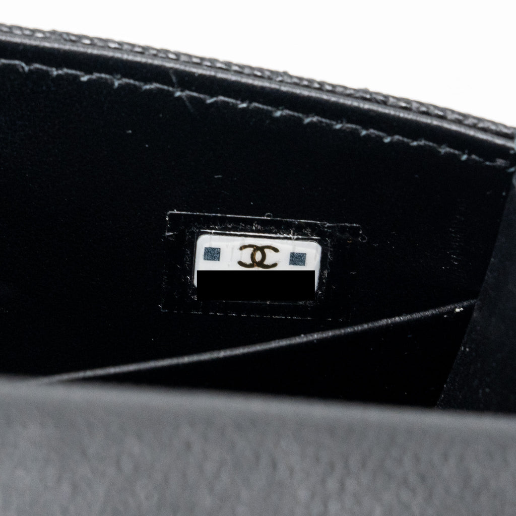 Chanel top handle mini flap bag with chain caviar black L (microchip)