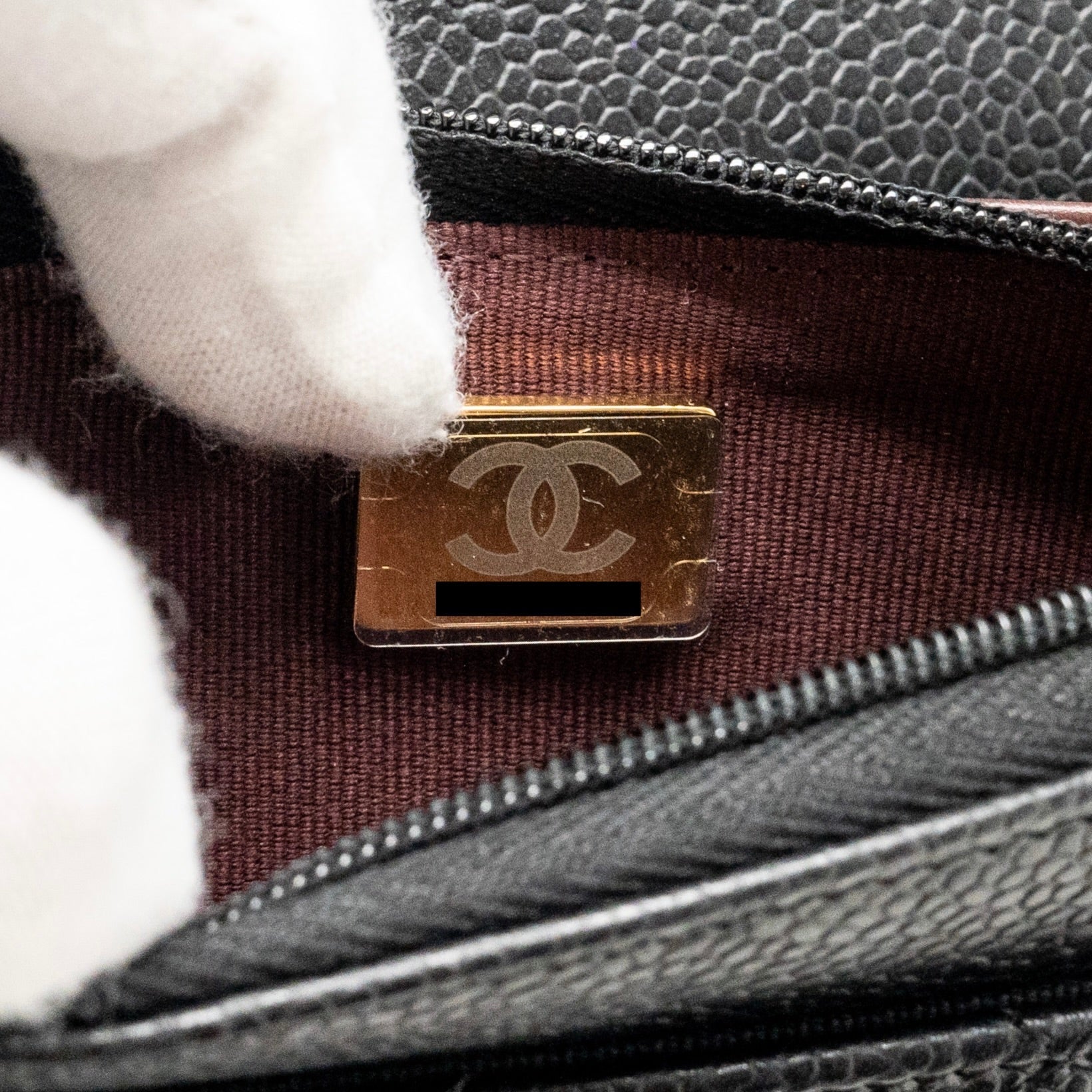 Chanel Classic Wallet on chain caviar black  (microchip)