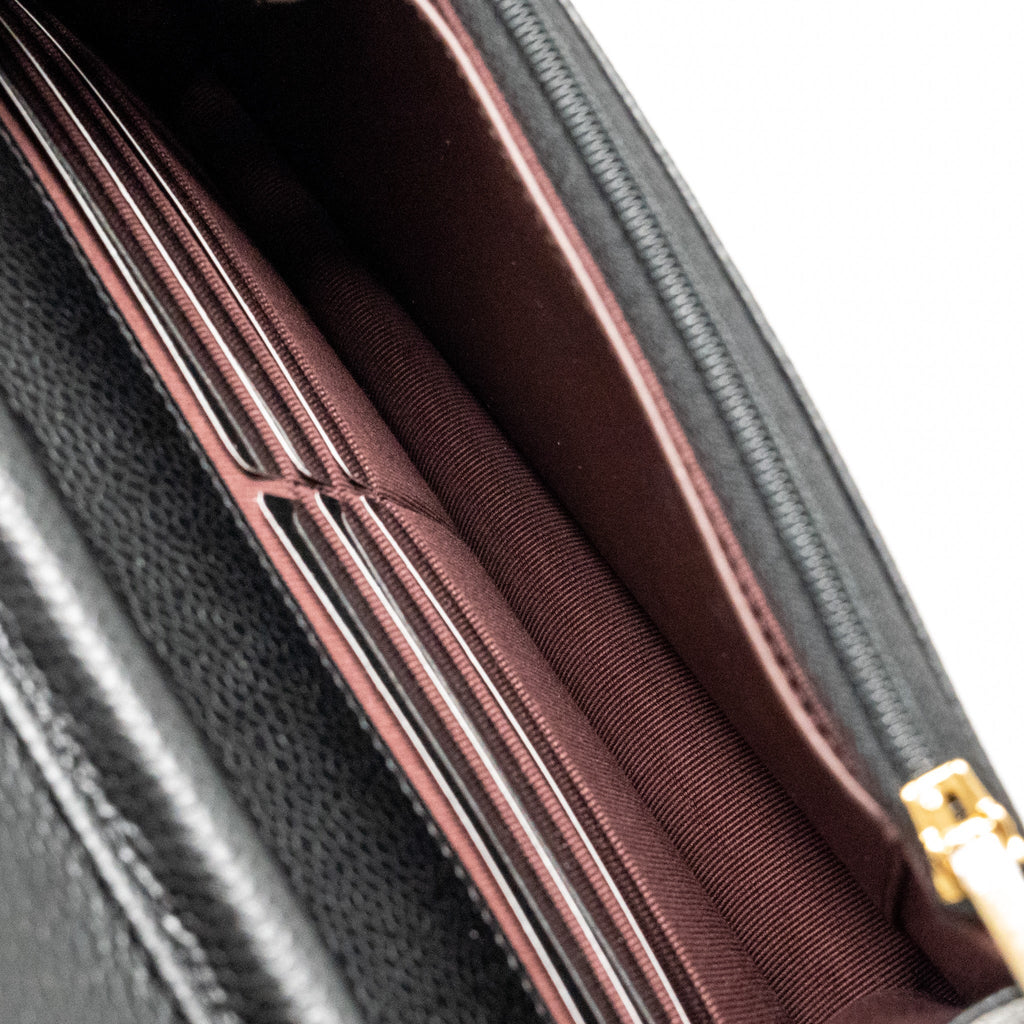 Chanel Classic Wallet on chain caviar black  (microchip)
