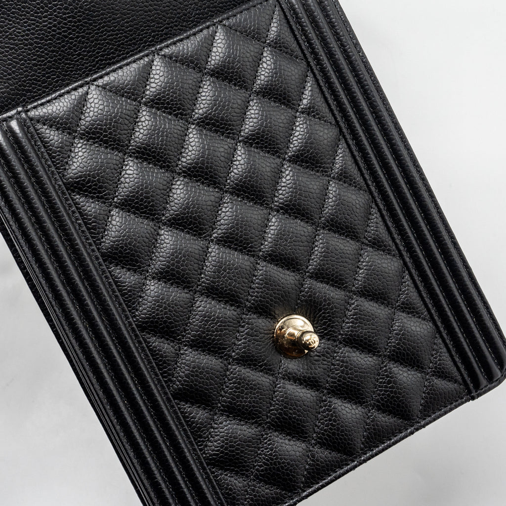 Chanel North South Boy Bag Caviar Black L