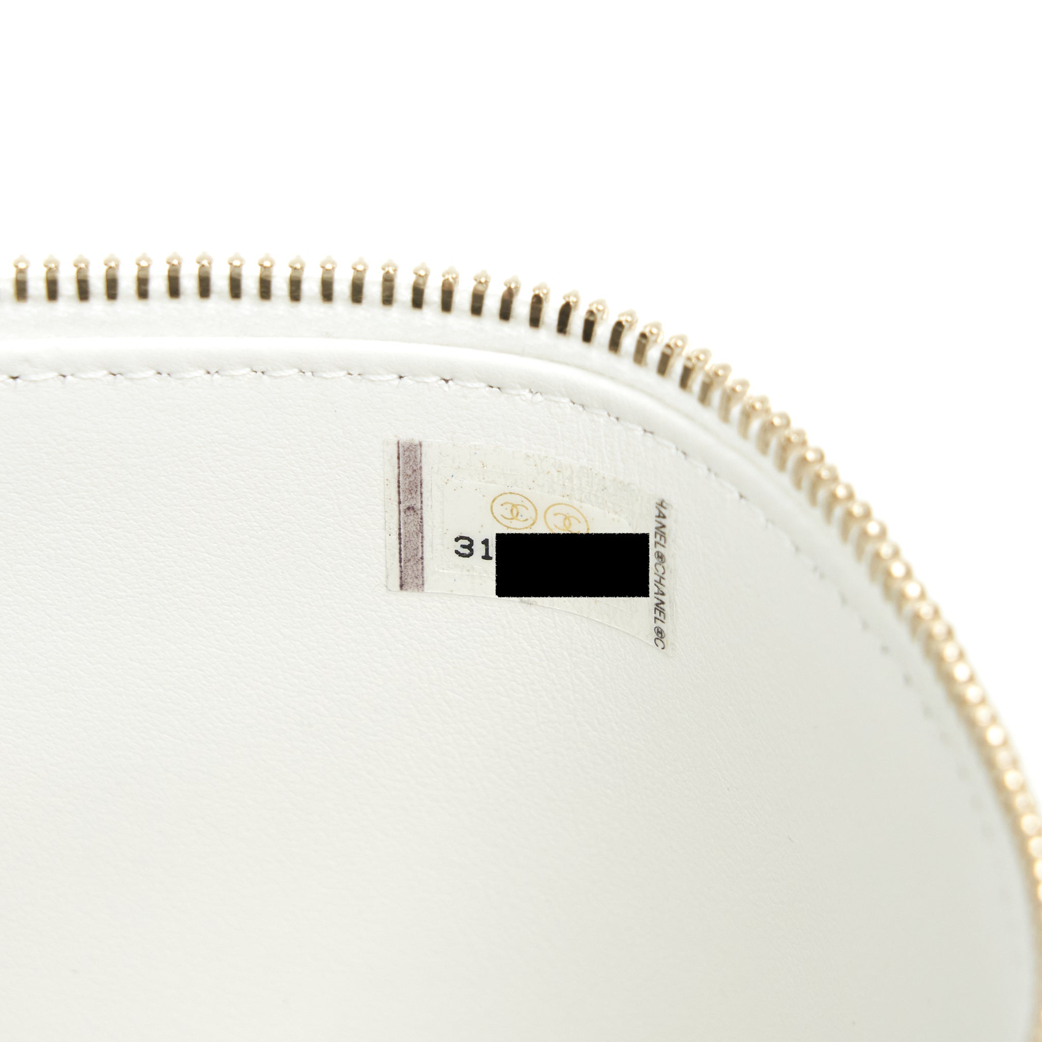 Chanel 22S Logo Top Handle Long Vanity Caviar White