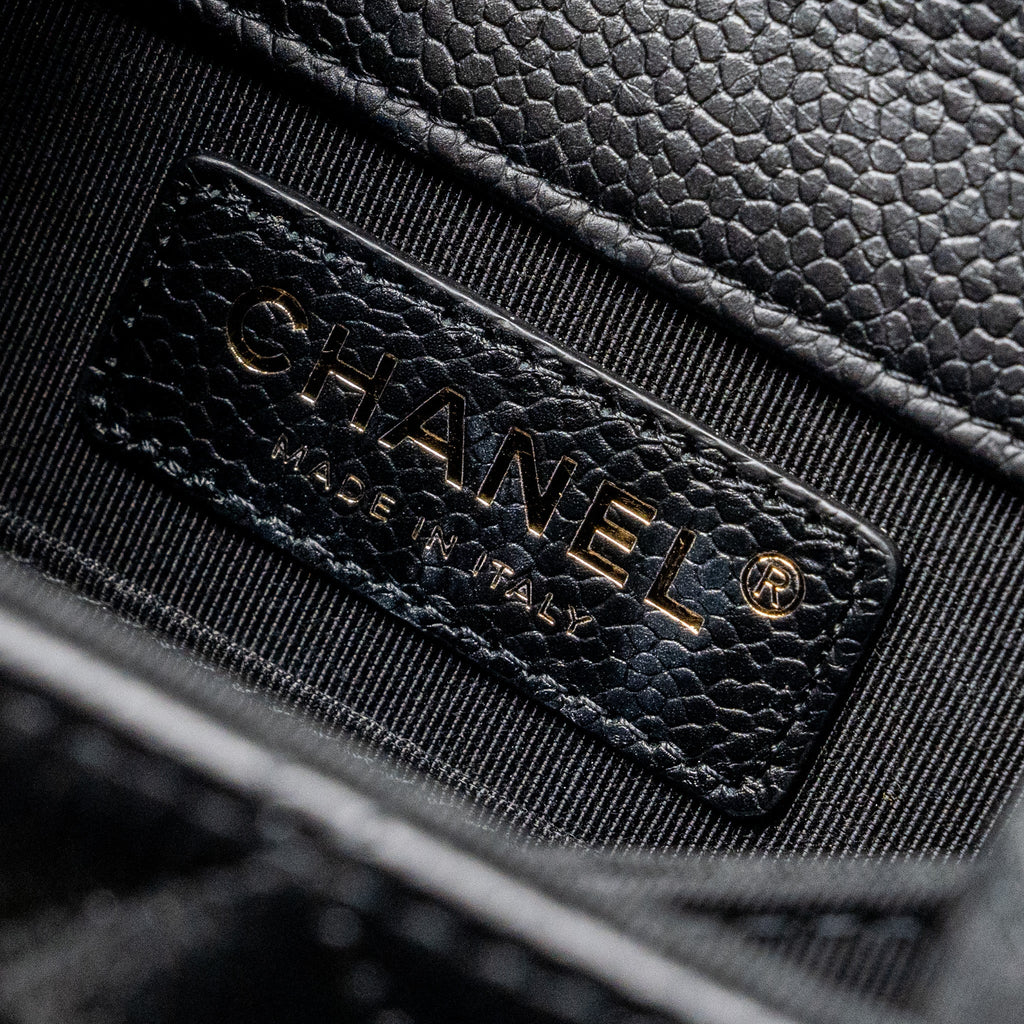 Chanel North South Boy Bag Caviar Black L