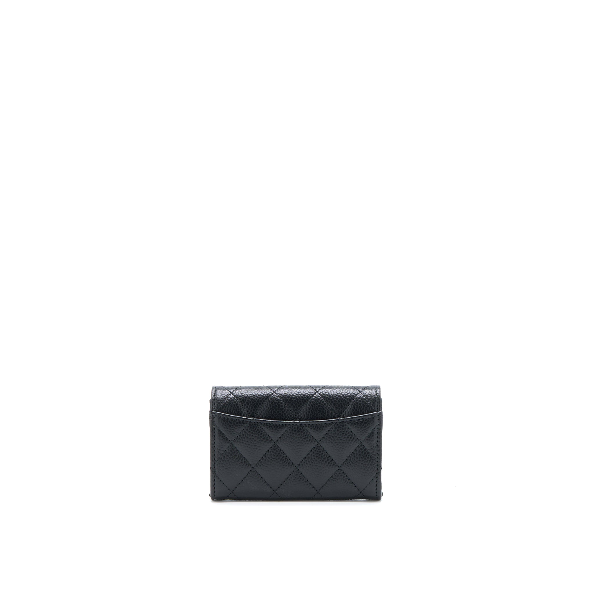 Chanel Classic Flap Card Holder Caviar Black  (Microchip)