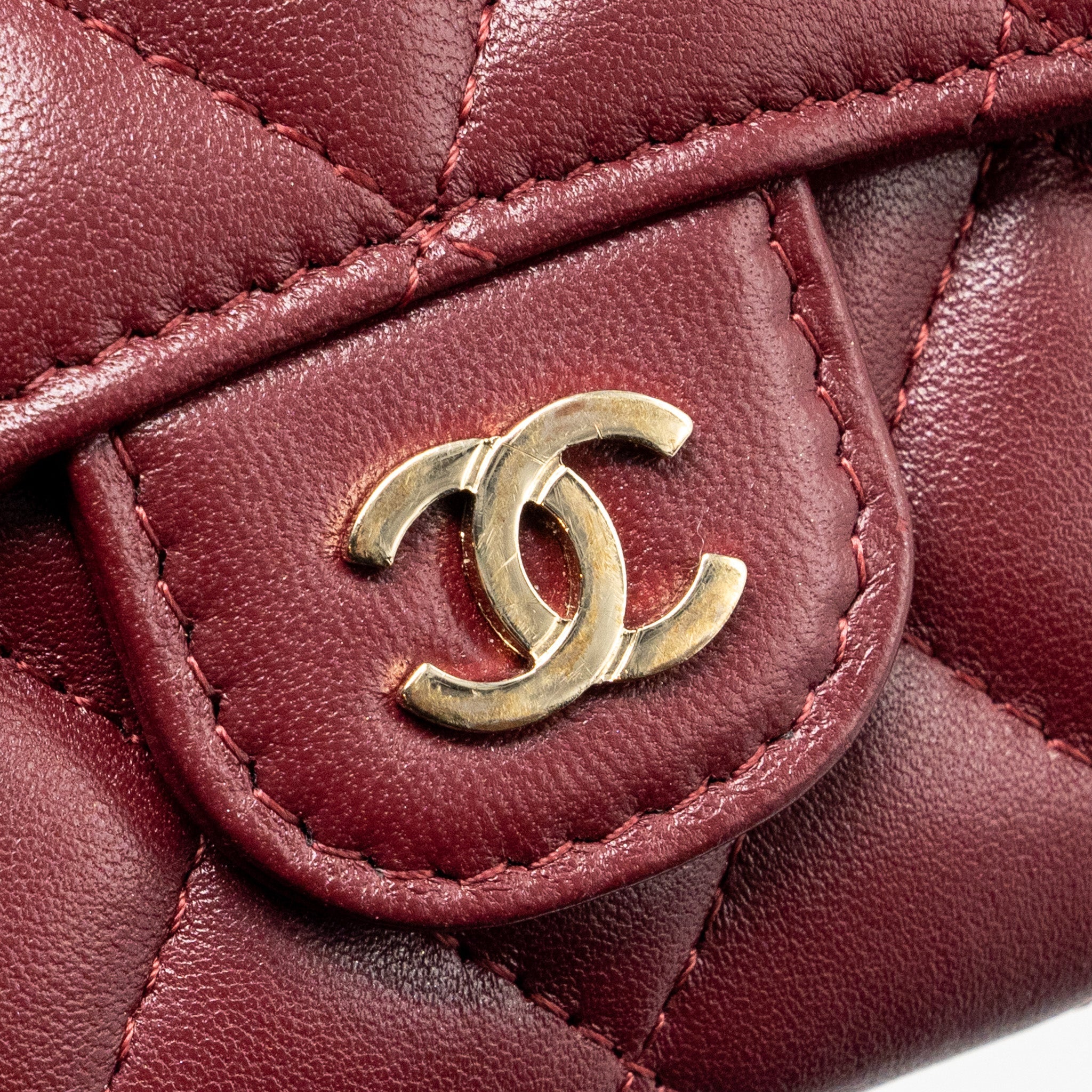 Chanel Classic Flap card holder lambskin burgundy