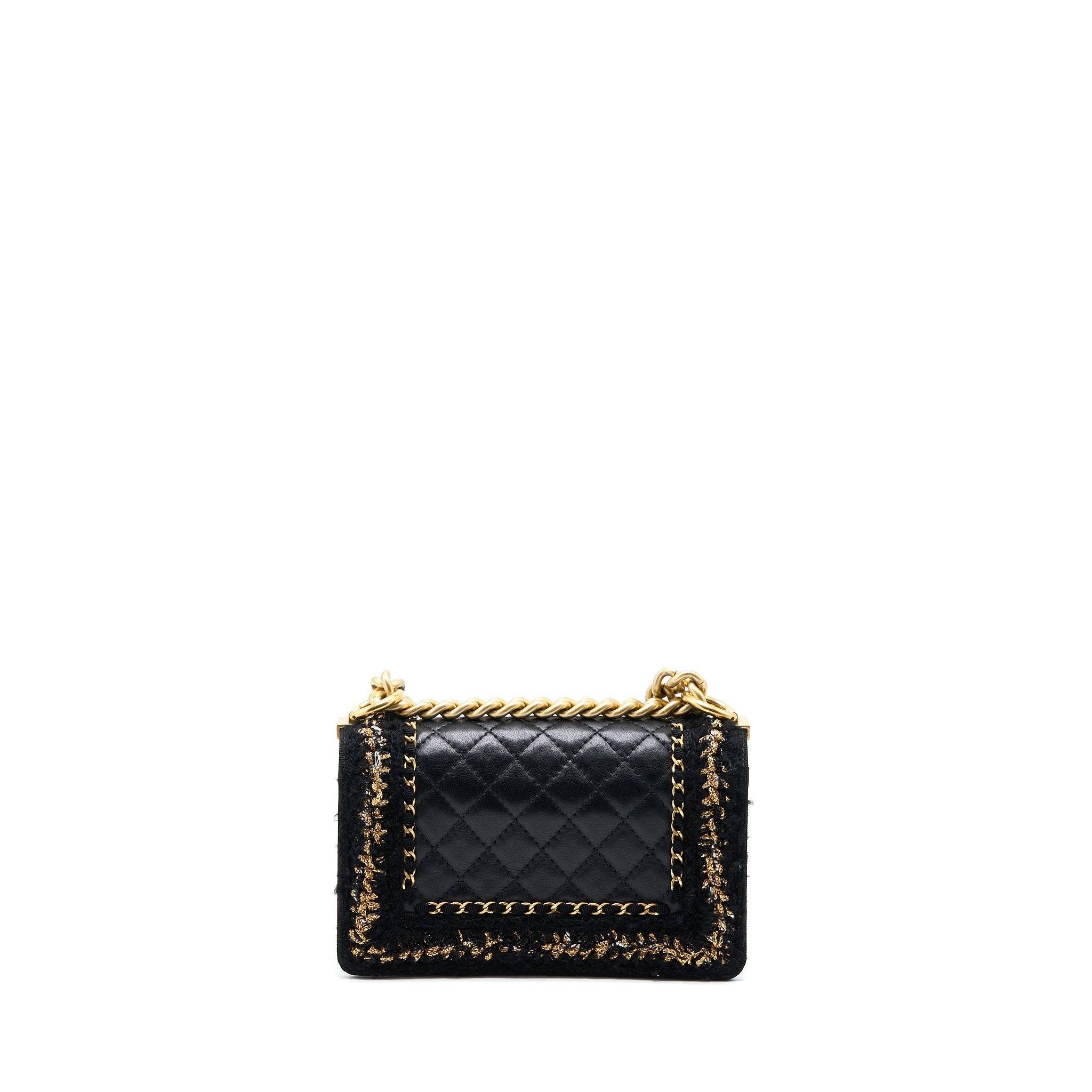Chanel Small Jacket Boy Bag Lambskin/Tweed Black