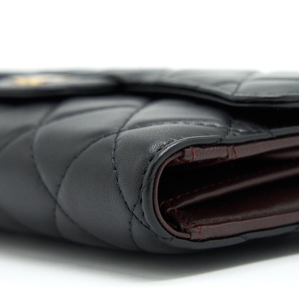 Chanel Classic Long Wallet Lambskin Black