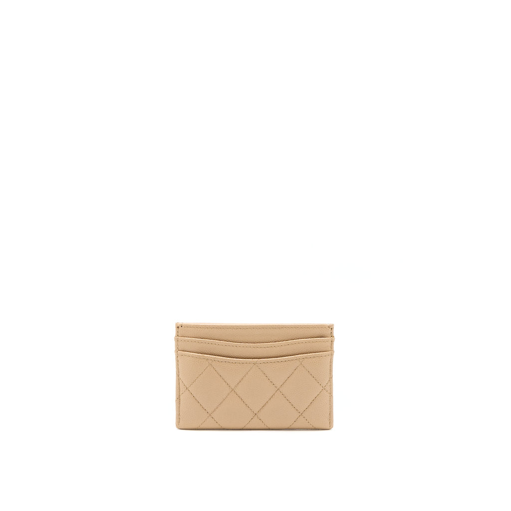 Chanel Classic Card Holder Caviar Dark Beige