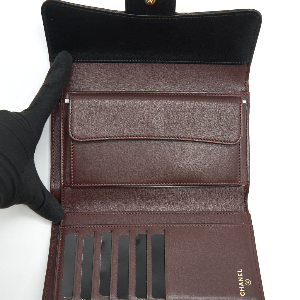 Chanel Classic Long Wallet Lambskin Black