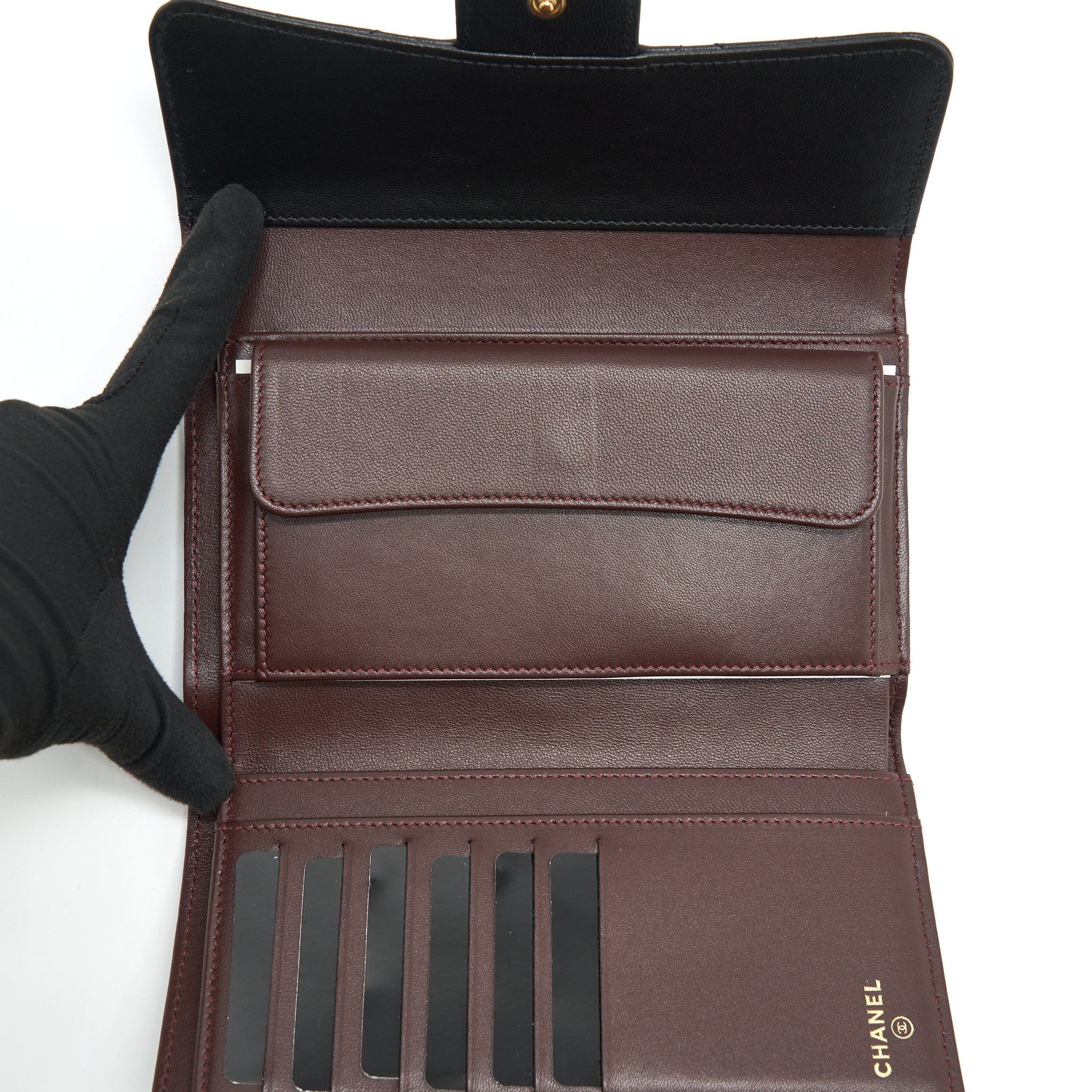 Chanel Classic Long Wallet Lambskin Black