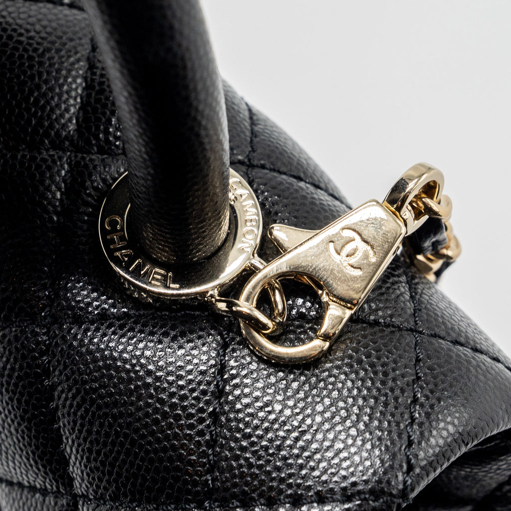 Chanel Small Coco Handle Caviar black L