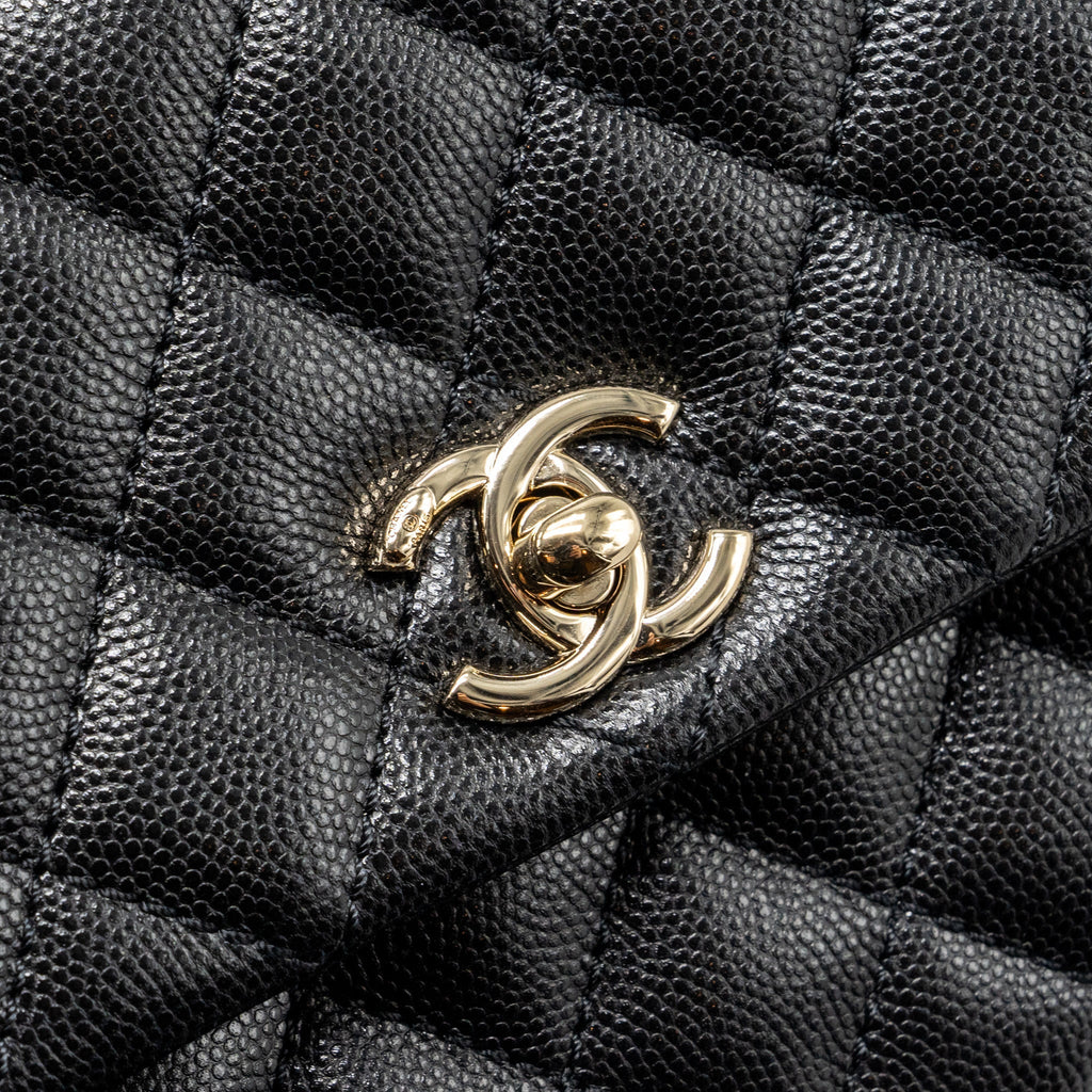Chanel Small Coco Handle Caviar black L