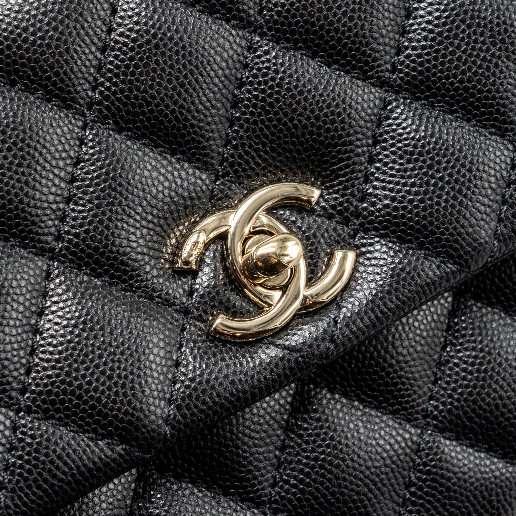 Chanel Small Coco Handle Caviar black L