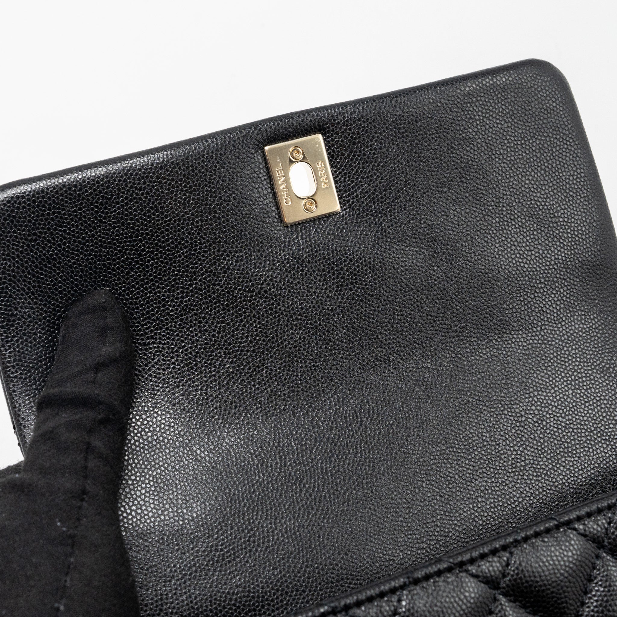 Chanel Small Coco Handle Caviar black L