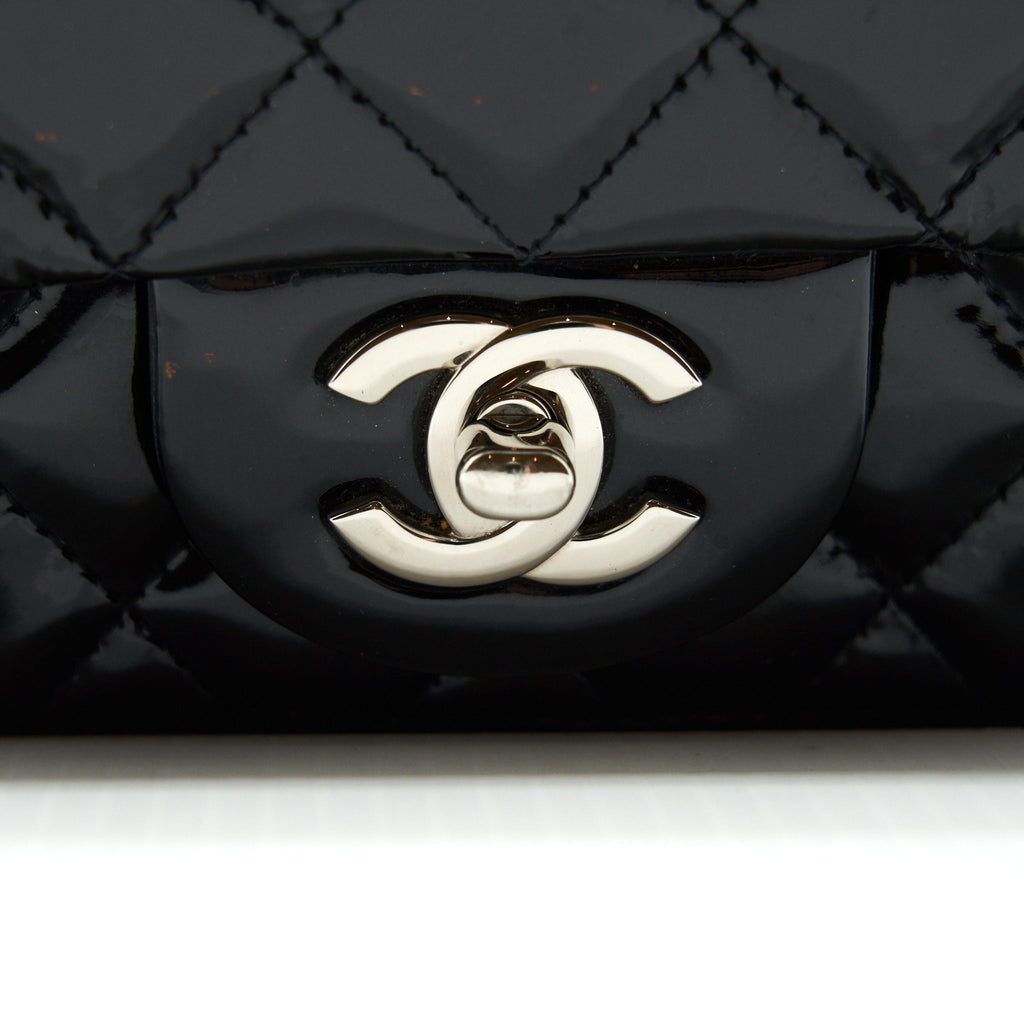 Chanel super mini Rectangular flap Bag Patent black
