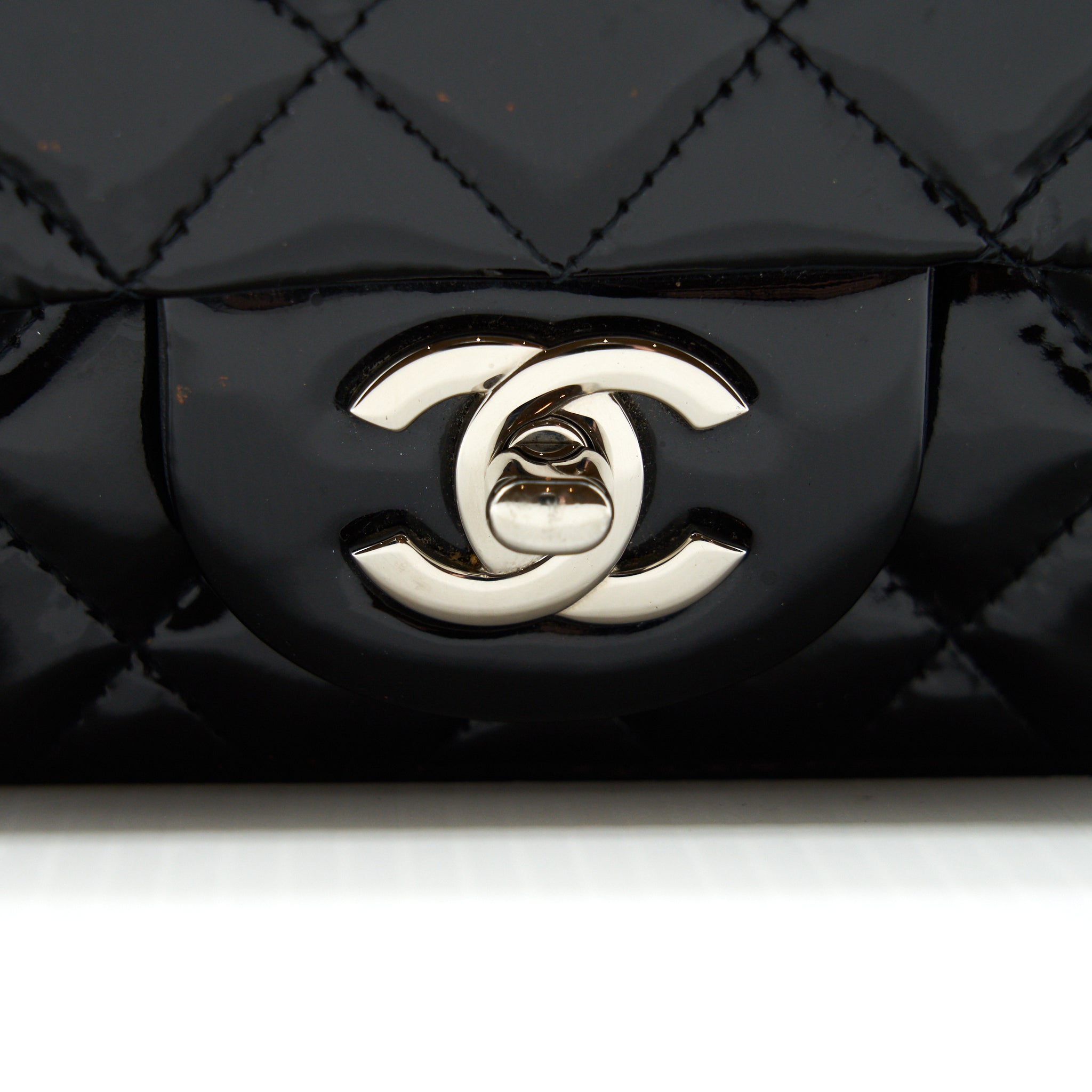Chanel super mini Rectangular flap Bag Patent black