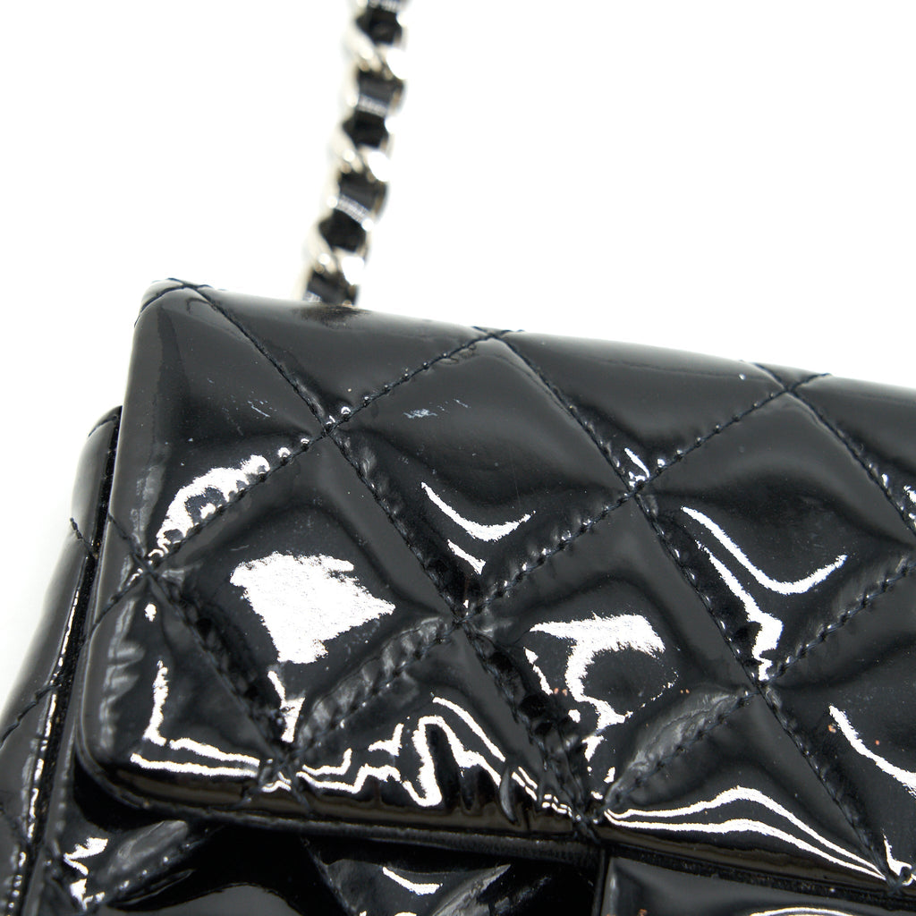 Chanel super mini Rectangular flap Bag Patent black