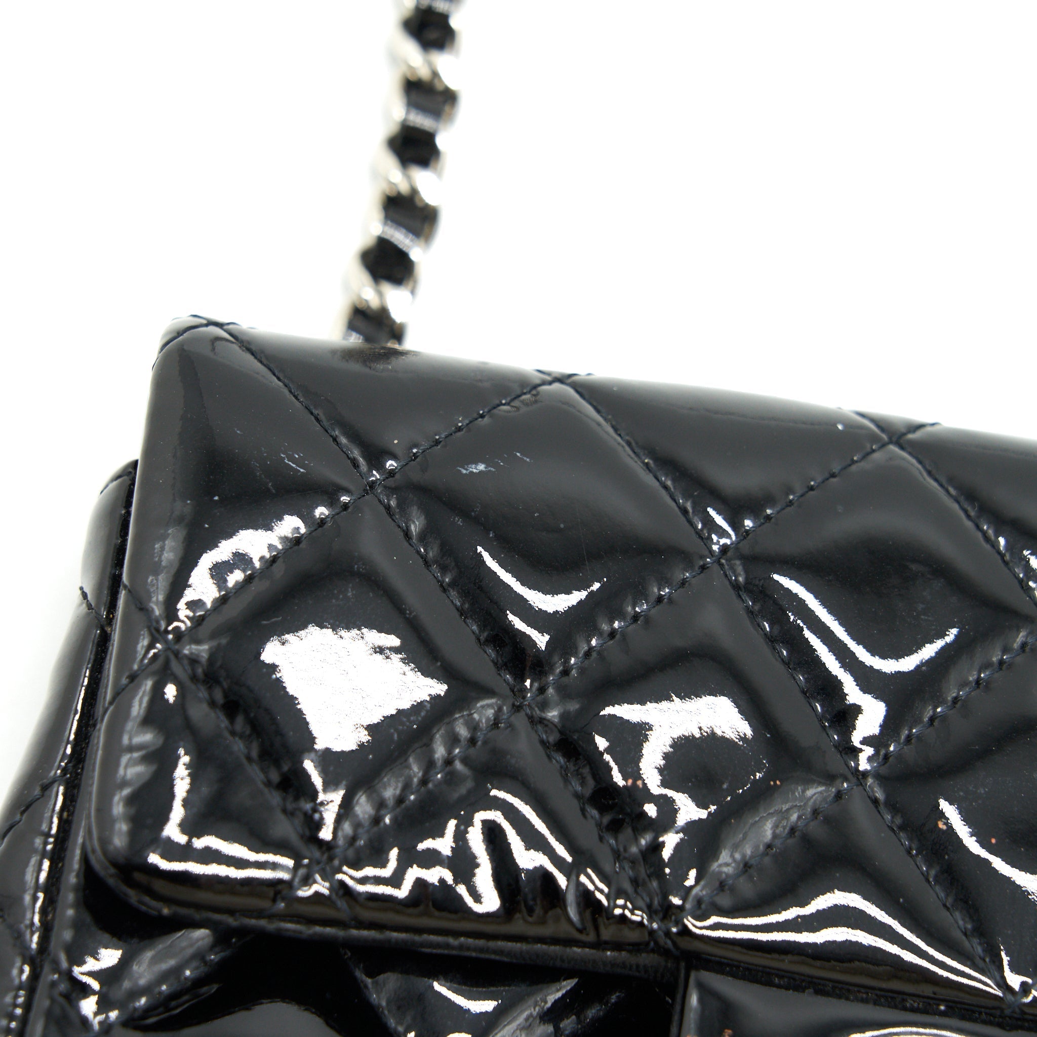 Chanel super mini Rectangular flap Bag Patent black