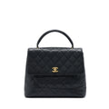 Chanel Vintage Top Handle Flap Bag Caviar Black