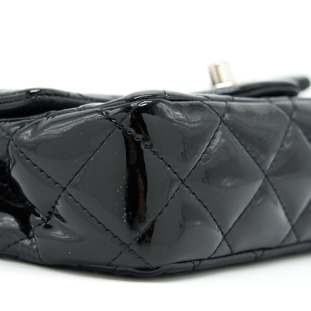Chanel super mini Rectangular flap Bag Patent black