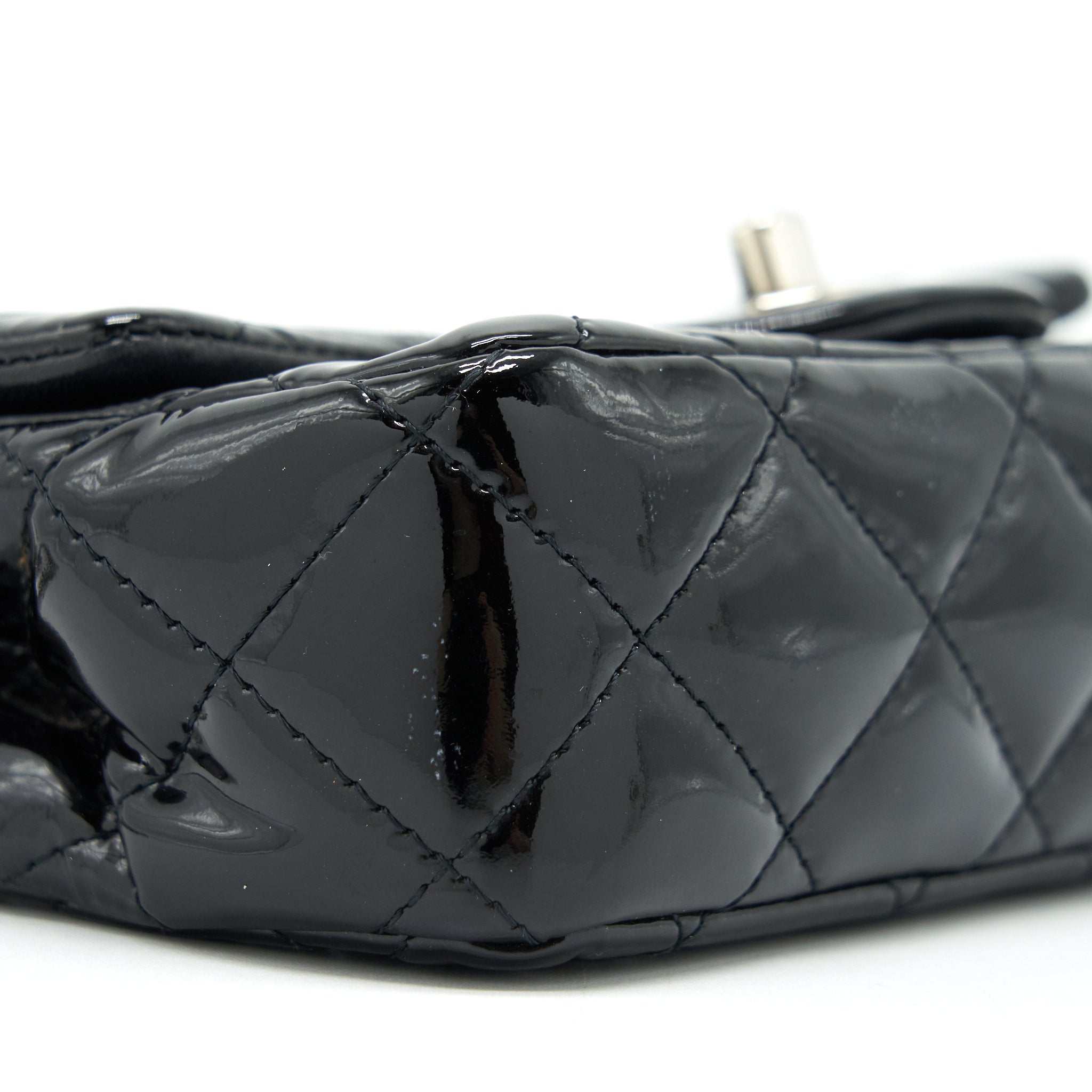 Chanel super mini Rectangular flap Bag Patent black