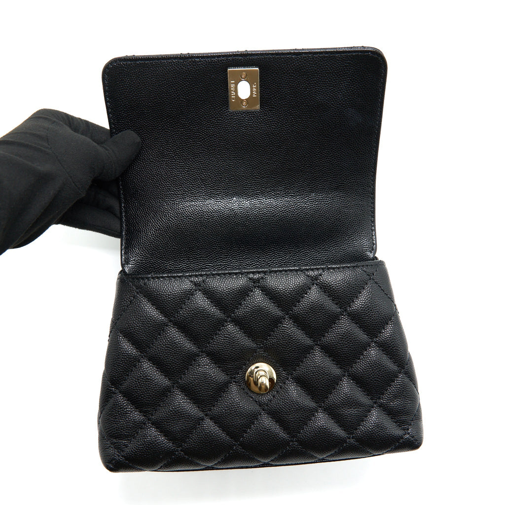Chanel Mini Coco Handle 20cm Caviar Black L