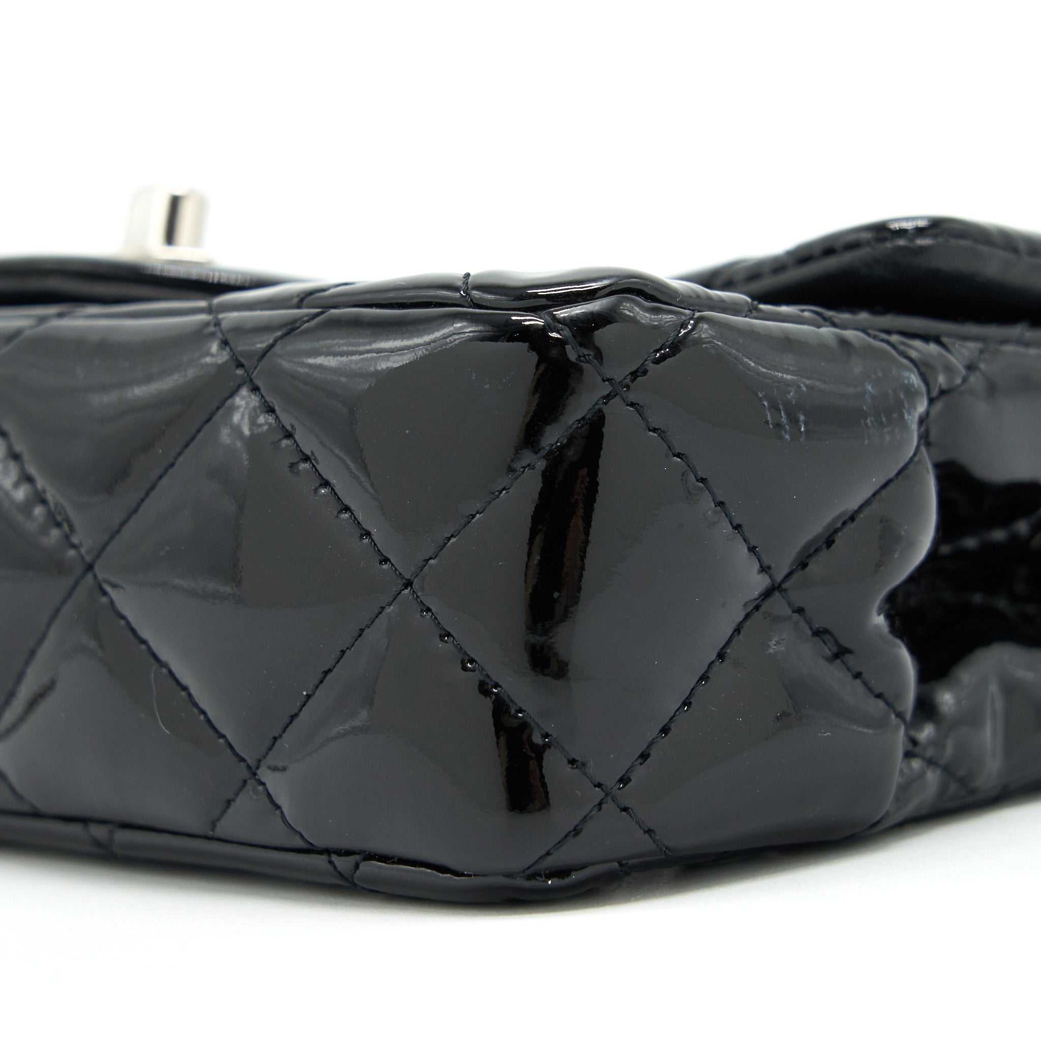 Chanel super mini Rectangular flap Bag Patent black